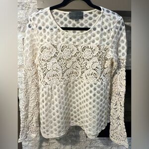 Anthropologie Sunday in Brooklyn Lace off white‎ top size Medium
